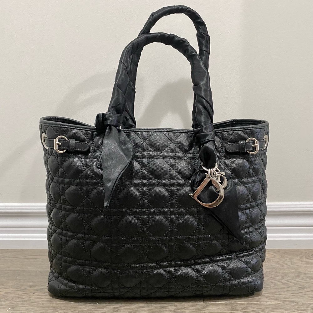 Authentic Christian Dior Black Panarea Tote Bag